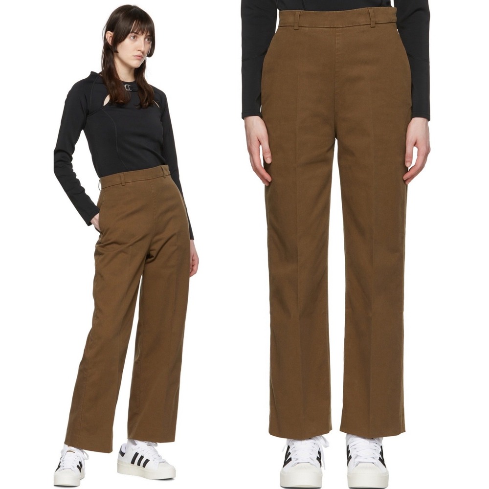 YMC Victoria Pants Brown Olive Size Medium Women You Must Create Trouser Slacks‎